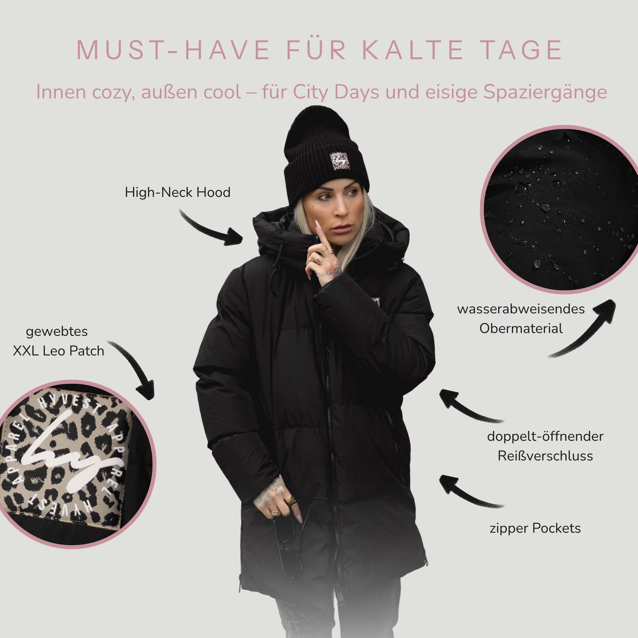 Winterparka wattiert mittel