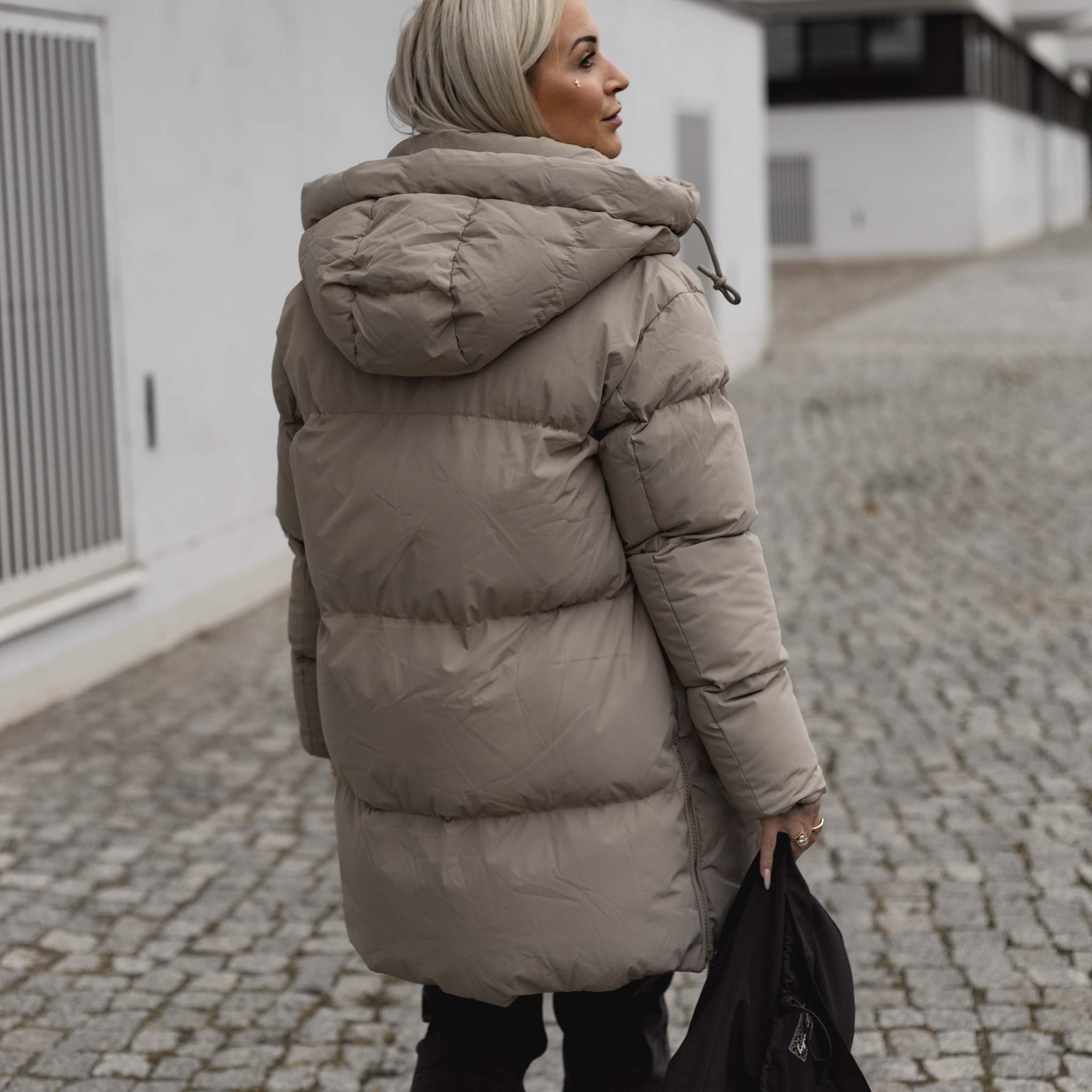 HYVEST Winterparka wattiert mittellang für Frauen mit warmen Innenfutter