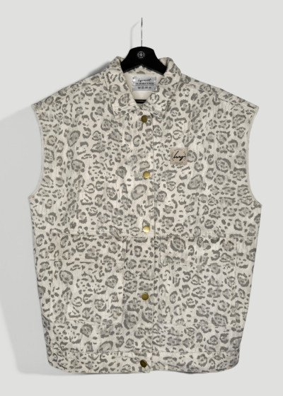 Jeansweste Leo Oversize Helles Beige