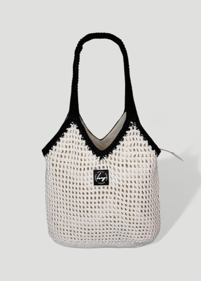 Beachbag Cream Black