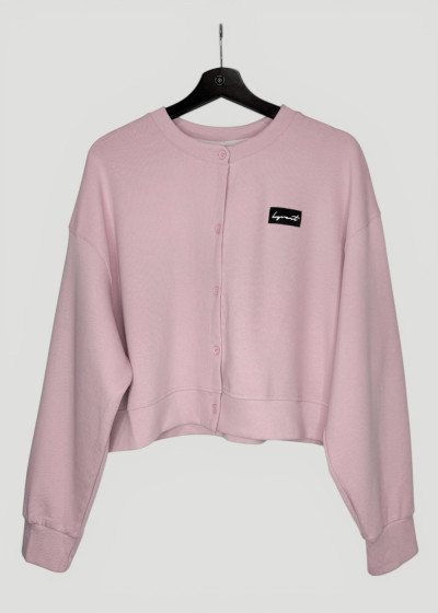 Button Jacket Cropped Blush