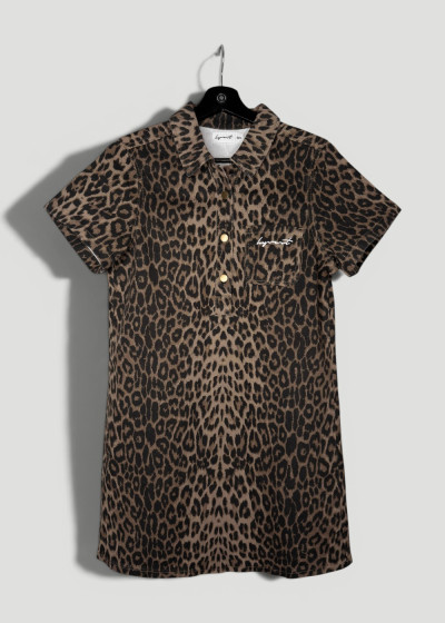 Denim-Dress Leopard Brown