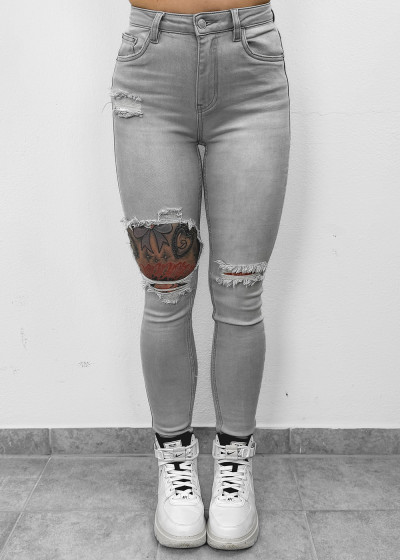 Heavy Ripped Jeans Gray