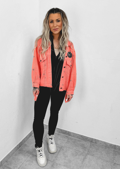 Candy Coral Oversized Jeansjacket