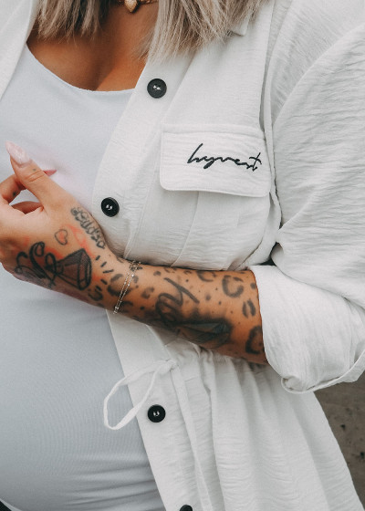 Spark White Long Blouson