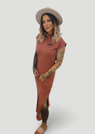 Maxi Slit-Dress Rust