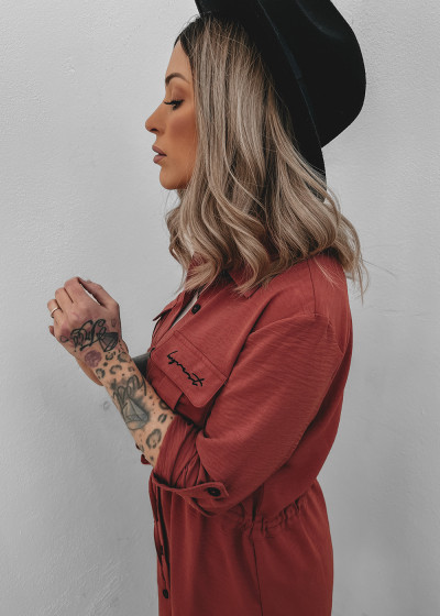 Spicy Red Long Blouson
