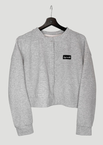 Button Jacket Cropped Grey