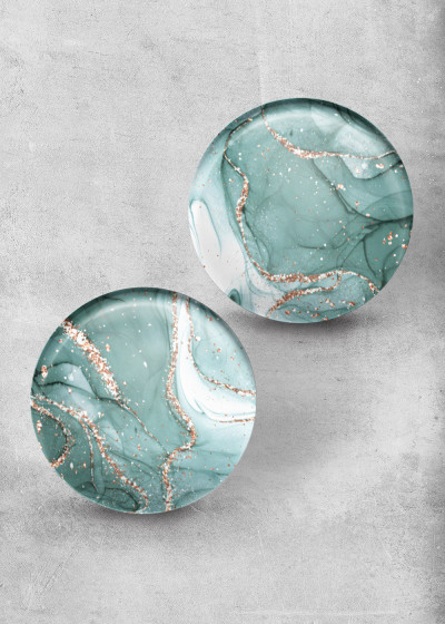 Faded Mint Marble Print